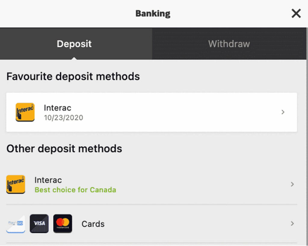 Betway - Deposit To Your Account